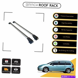 ブラックルーフラック荷物キャリアプジョー307 SW 2002-2004シルバー用クロスバーBRACK Roof Rack Luggage Carrier Cross Bars For Peugeo