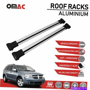 アルミニウムルーフラッククロスバーキャリアラックシルバーフィットダッジジャーニー2009-2022Aluminum Roof Rack Cross Bar Carrier Rac