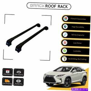 レクサスRX 2016のブラックルーフラック荷物キャリアクロスバー - ブラックアップBRACK Roof Rack Luggage Carrier Cross Bars For Lexus