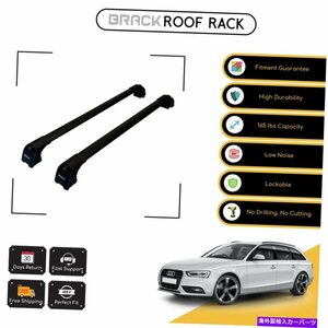 ブラックルーフラック荷物キャリアアウディA4B8アバン08-15ブラック用クロスバーBRACK Roof Rack Luggage Carrier Cross Bars For Audi A4