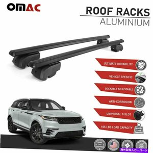 ブラックルーフレールラッククロスバー荷物キャリアフィットレンジローバーベラー2018-2022Black Roof Rail Rack Cross Bars Luggage Carr