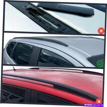 アウディQ5 2018のブラックルーフラック荷物キャリアクロスバー - シルバーアップBRACK Roof Rack Luggage Carrier Cross Bars For Audi Q_画像3