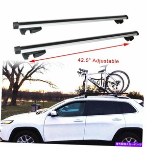 ユニバーサル46 SUVカートップルーフラックレールクロスバー荷物貨物キャリア +ロックUniversal 46 SUV Car Top Roof Rack Rails Cross