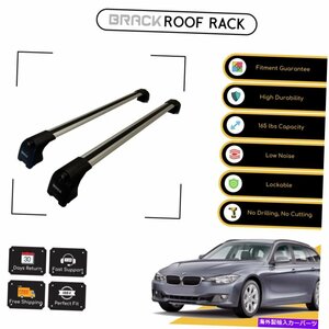 BMW 3ツアーF31 2012-Up Silverのブラックルーフラック荷物荷物キャリアクロスバーBRACK Roof Rack Luggage Carrier Cross Bars For Bmw 3