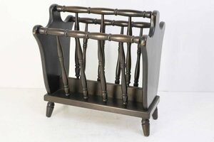 希少 50～60s ヴィンテージ AUTHENTIC FURNITURE PRODUCTS 日本製 飛騨産業キツツキ HSKロゴ★木製マガジンラック★★624v13