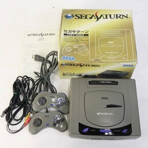 動作品 SEGA SATURN セガサターン 初期型 前期型 本体 HST-0004 HST-3200 コントローラー箱説付き★813v27