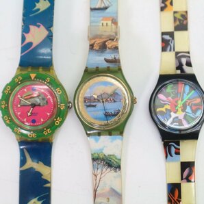 ジャンク扱い Swatch スウォッチ★クォーツ 腕時計 4本セット まとめて★クロノグラフ スクーバ200 魚 絵画 TWELVE APOSTLES等◆815f13の画像2