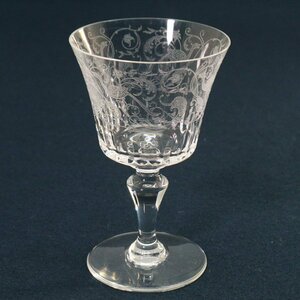 Baccarat バカラ PARME パルメ ワイングラス クリスタルガラス エッチング◆816f14