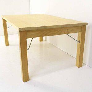 無印良品 パイン材フォールディングローテーブル 幅80cm センターテーブル 座卓 折りたたみ式 木製★816v06の画像3