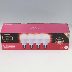 未使用品 アイリスオーヤマ 40形相当 LED電球 4個セット E17口金 広配光タイプ 電球色相当 LDA4L-G-E17-4T7CJ◆821f05