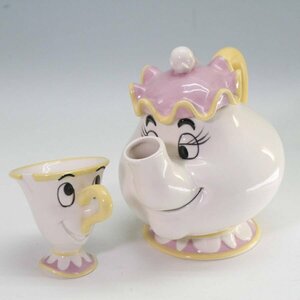  beautiful goods! Beauty and the Beast teapot / cup set Disney pot Hara person *809f21