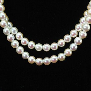 WINK PEARL ウィンクパール SILVER刻印金具 2連 真珠 フェイクパール ネックレス ◆823f02の画像3