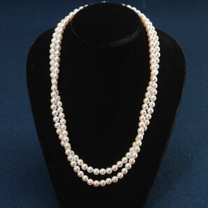 WINK PEARL ウィンクパール SILVER刻印金具 2連 真珠 フェイクパール ネックレス ◆823f02の画像1