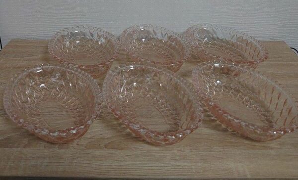 東洋ガラス　シャンゼリゼ　6枚セット　 昭和レトロ ガラス皿