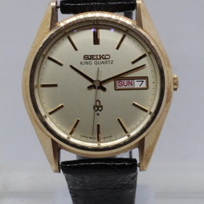 【SEIKO】KING QUARTZ 4823-8000 CAP GOLD JAPAN A 中古品時計 未使用ワニ革ベルト装着 24.4.7 の画像5