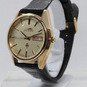 【SEIKO】KING QUARTZ 4823-8000 CAP GOLD JAPAN A 中古品時計 未使用ワニ革ベルト装着 24.4.7 の画像6
