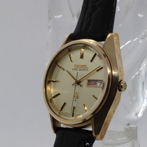 【SEIKO】KING QUARTZ 4823-8000 CAP GOLD JAPAN A 中古品時計 未使用ワニ革ベルト装着 24.4.7 の画像10