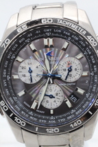 【CASIO OCEAUS】OCW-600 1/20 CHRONOGRAPH WORLD TIME ALARM WAVE CEPTOR TOUGH SOLAR TITANIUM JAPAN H 中古品時計 24.4.7 _画像5