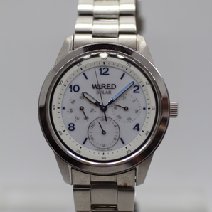 【SEIKO】WIRED SOLAR マルチファンクション V14J 10BAR STAINLESS STEEL 中古品時計 24.4.7の画像1