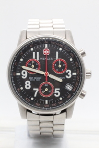 【WENGER】SMT DESIGN CHRONOGRAPH QUARTZ SWISS 100 ALL STAINLESS STEEL SWISS MADE 中古品時計 電池交換済み 24.4.29