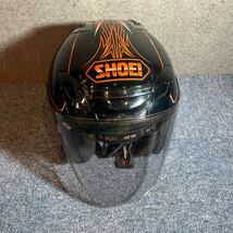 SHOEI ショウエイ ジェットヘルメット ブラック オレンジ バイク ヘルメットLサイズ 59cm _画像1