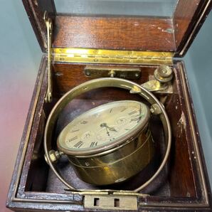 WALTHAM 船時計 ウォルサム マリンクロノメーター 手巻き式 真鍮 8DAYS 文字盤 時計 ジャンク品 240425M01の画像8