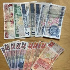 シンガポール 新嘉坡 紙幣 旧札 40ドル 流通品（検索 外国 札 記念 イギリス 英国 マレーシア インド 中国 アジア 南洋 ドル 元の画像1