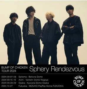 BUMP OF CHICKEN TOUR 2024 Sphery Rendezvous ライブチケット最速先行抽選 シリアルナンバー