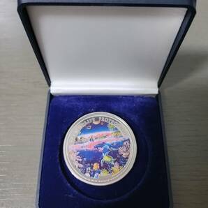 パラオ カラーコイン 1＄ 銀貨 MARINE LIFE PROTECTION 1993年 美品 アンティークコイン コレクションコインの画像4