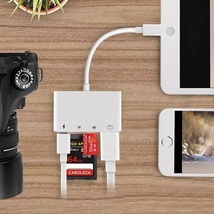iPhone変換アダプター　４in 1 SD、TFポート　、USB、充電ポート　　SD、TFカード、ＵＳＢメモリーにフアイルの読み書きが可。_画像4