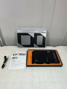 【動作確認済み】SONY ソニー ポータブル ラジオ ICF-7500 FM AM 2BAND SOLID STATE MICRO PORTABLE RADIO 箱 説明書 イヤホン 付き 現状品