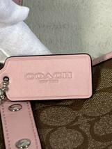 【中古品】COACH コーチ シグネチャー トートバッグ レディース ピンク ブラウン _画像7