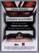 Craig Biggio クレイグ・ビジオ トリプルパッチ 25枚限定 Topps Triple Threads 2015_画像2