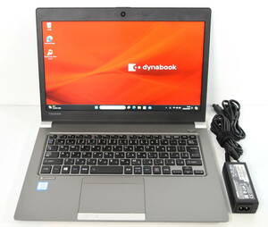 ☆東芝 dynabook R63/J i5-8250U 1.6(3.4)GHz 8CPU/SSD 256GB/FHD 1920x1080/無線/Bluetooth/カメラ/Office 2021/最新W11 & リカバリ☆0437