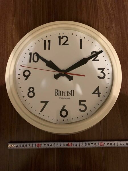 壁掛け時計 BRITISH CLOCK ホワイト【ジャンク】電池式