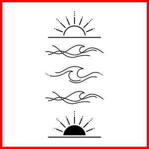 [ limited amount ]No.160_Sun&waves/ wave, sun,2 week . disappears ta toe, henna ta toe, Jug ata toe, Korea tattoo seal 