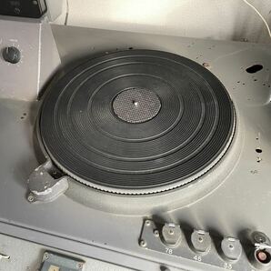 超希少 DENON 円盤式録音装置 DN-43H-T E-124 ターンテーブル 真空管 日本電気音響株式会社 電音同期電動機 戦後品 激レア 動作品 初出の画像4