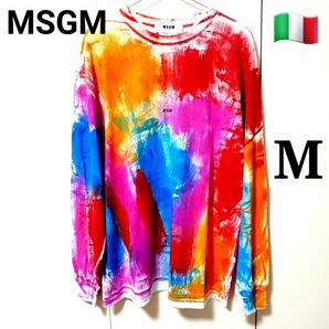 近日削除します♪希少限定★MSGM カラフル ロゴ オーバーサイズ プルオーバー トレーナー カットソー Tシャツ M 入手困難 