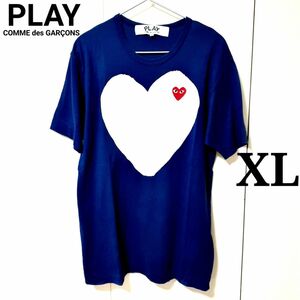 希少★入手困難★PLAY COMME des GARONS プレイ コムデギャルソン ビッグロゴ刺繍 Ｔシャツ XL 国内正規品 