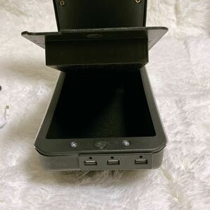 アームレスト カー用品 コンソールボックス 汎用 2層式 USB付 肘置き ドリンク 灰皿の画像9