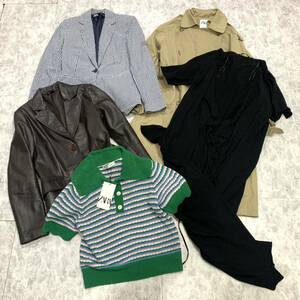 ☆ 豪華!!まとめ売り '5点セット' ZARA ザラ トレンチコート / オールインワン / レザージャケット / テーラードジャケット / ポロシャツ 