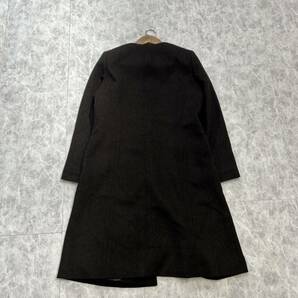 QQQ ■ 日本製 '極上CASHMERE100%' LEILIAN レリアン 高品質 カシミヤ WOOL ノーカラー ロングコート size9 レディース 婦人服 アウター の画像3