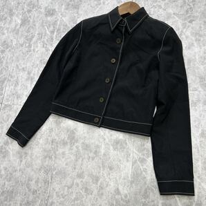 N ■ 高級ライン!! '日本製' Ralph Lauren ラルフローレン 黒タグ BLACK LABEL ウール シャツ ジャケット size11 婦人服 トップス BLACKの画像1