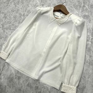 L ＊ 美品 人気モデル '高級感溢れる' LEILIAN レリアン 長袖 シャツ / シースルー size7 レディース 婦人服 トップス 