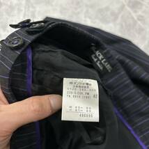 H ＊ 良品 国内正規品 '人気シルエット' Paul Smith BLACK LABEL ポールスミス 高品質 WOOL ストライプ柄 タイト スカート size42_画像6