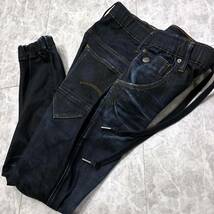 LL ＊ '人気モデル' G-STAR RAW ジースターロウ ARC 3D SPORT TAPERED CUFFED 立体裁断 STRETCH ジョグジーンズ / デニムパンツ W28 L30_画像1