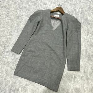 WW @ 美品 '洗礼されたデザイン' DESIGNERS REMIX デザイナーズレミックス 長袖 WOOL混 Vネック チュニック ワンピース 36 婦人服 トップス