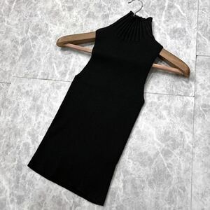 1円~ ＊ イタリア製 国内正規品 '高級婦人服' PRADA プラダ 最高峰 CASHMERE & SILK ニット ノースリーブ ハイネック セーター レディース