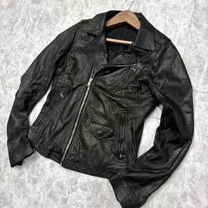 1円~ ＊ 国内正規品 '至高の逸品' Rick Owens リックオウエンス 本革 レザー ダブルライダース ジャケット size50 メンズ RU17S976-LVT 