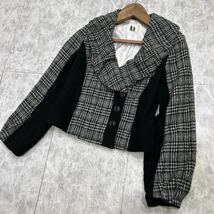 U @ 洗礼されたデザイン '日本製' t.b Teresa van buren ティービー テレサヴァンビューレン WOOL チェック柄 ジャケット 38 アウター _画像1